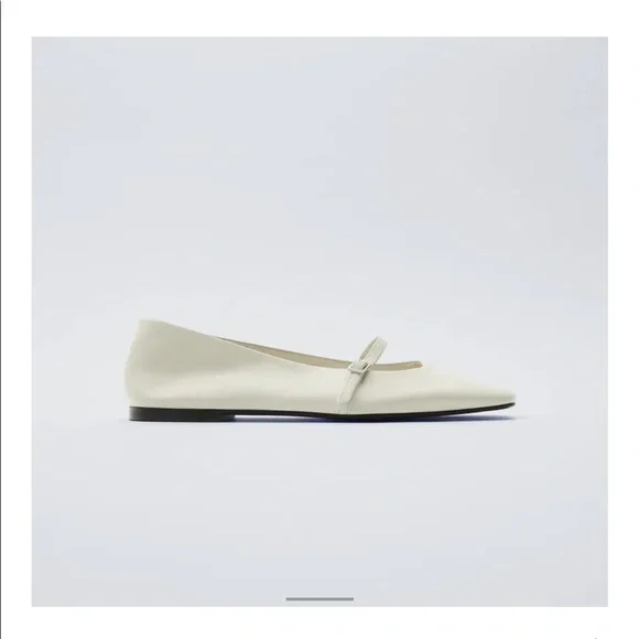 COPY - Zara Leather Ballet Flats (Square Toe) NWT - Picture 2 of 6